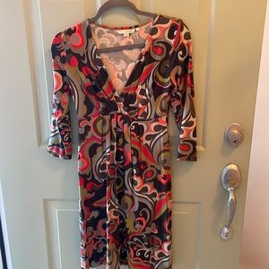 Boden fitted patterned dress